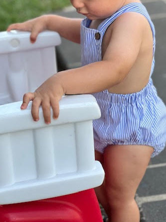 Ocean stripe overalls