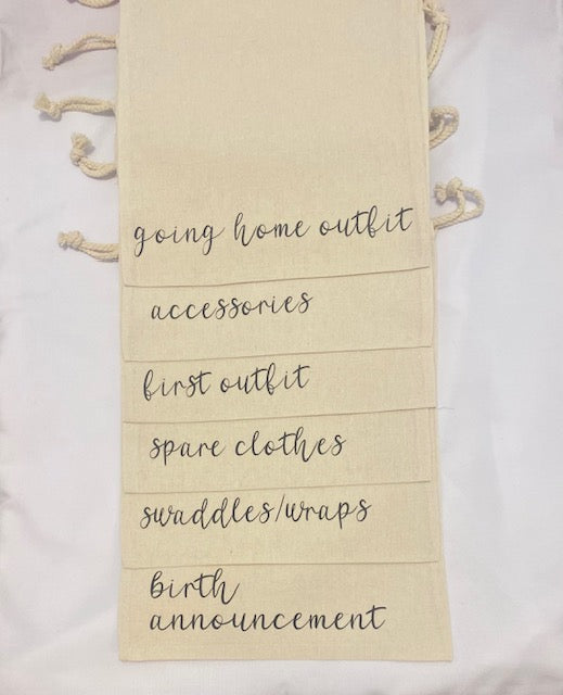 Customised hospital bag organisers