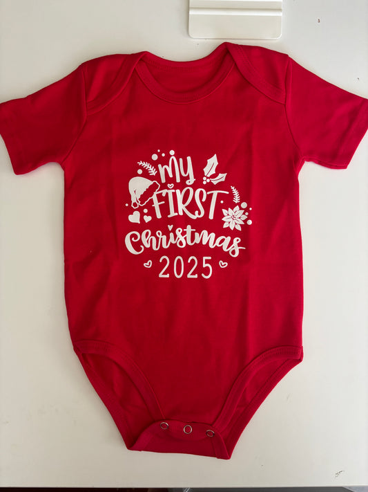 First Christmas bodysuit - Red
