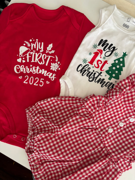 First Christmas bodysuit - Red